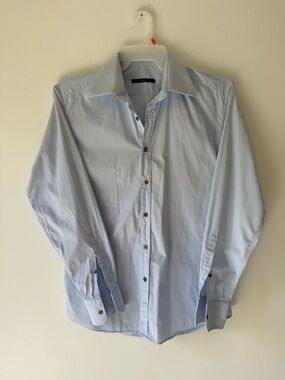 Gucci Light Blue Button Down Dress Shirt Size 40 15.5 Luxury Classic